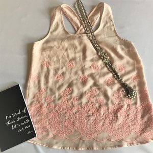 Charming Charlie Pink Floral Tank Top